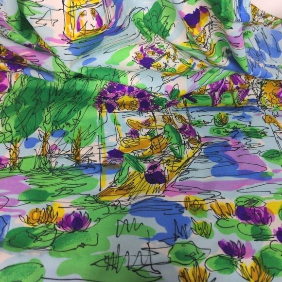 Strawberry Circus Maxi Dress Small Multicolor Tropical Sash - Picture 5 of 6